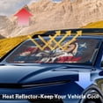 thumbnail image 3 of Yuyamidu Owl Car Windshield Shade American Flag Car Sunshades for Windshield Fashion Auto Sun Visor Protector Foldable Car Sun Shade Windshield for Big Sedan SUV Van, 3 of 7