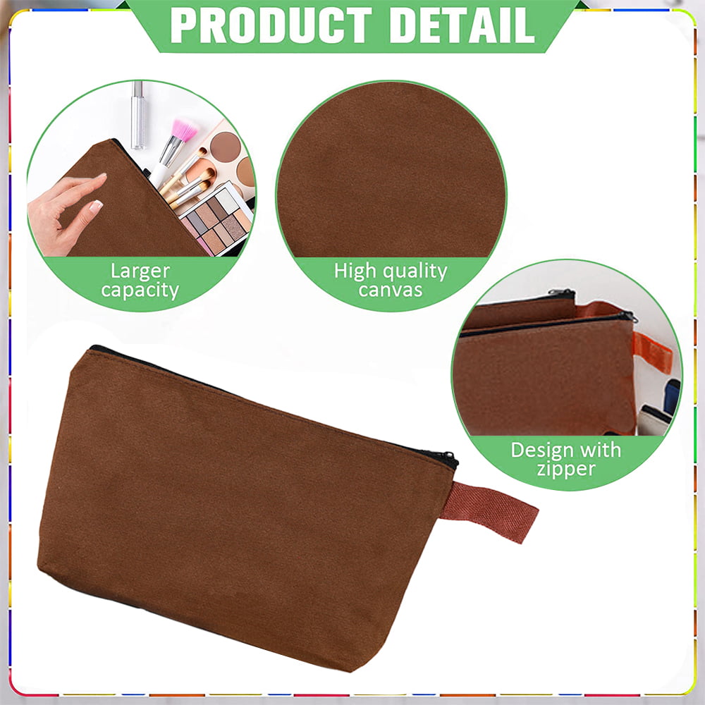 Multi Purpose Canvas Makeup Bag Bulk Set With Zipper Canvas Makeup Pouches,  Toiletry Bag, Pen Pencil Bag Ideal For DIY Crafts And More From You06,  $16.22