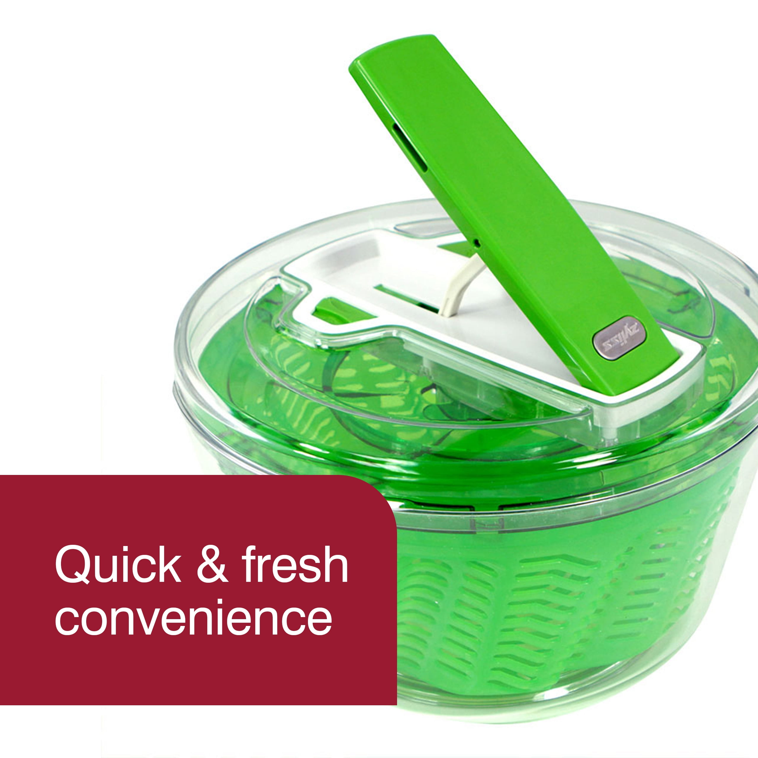 Green Easy & Pull Large Spinner Swift Serving Bowl, Large Salad with Handle Dry Zyliss