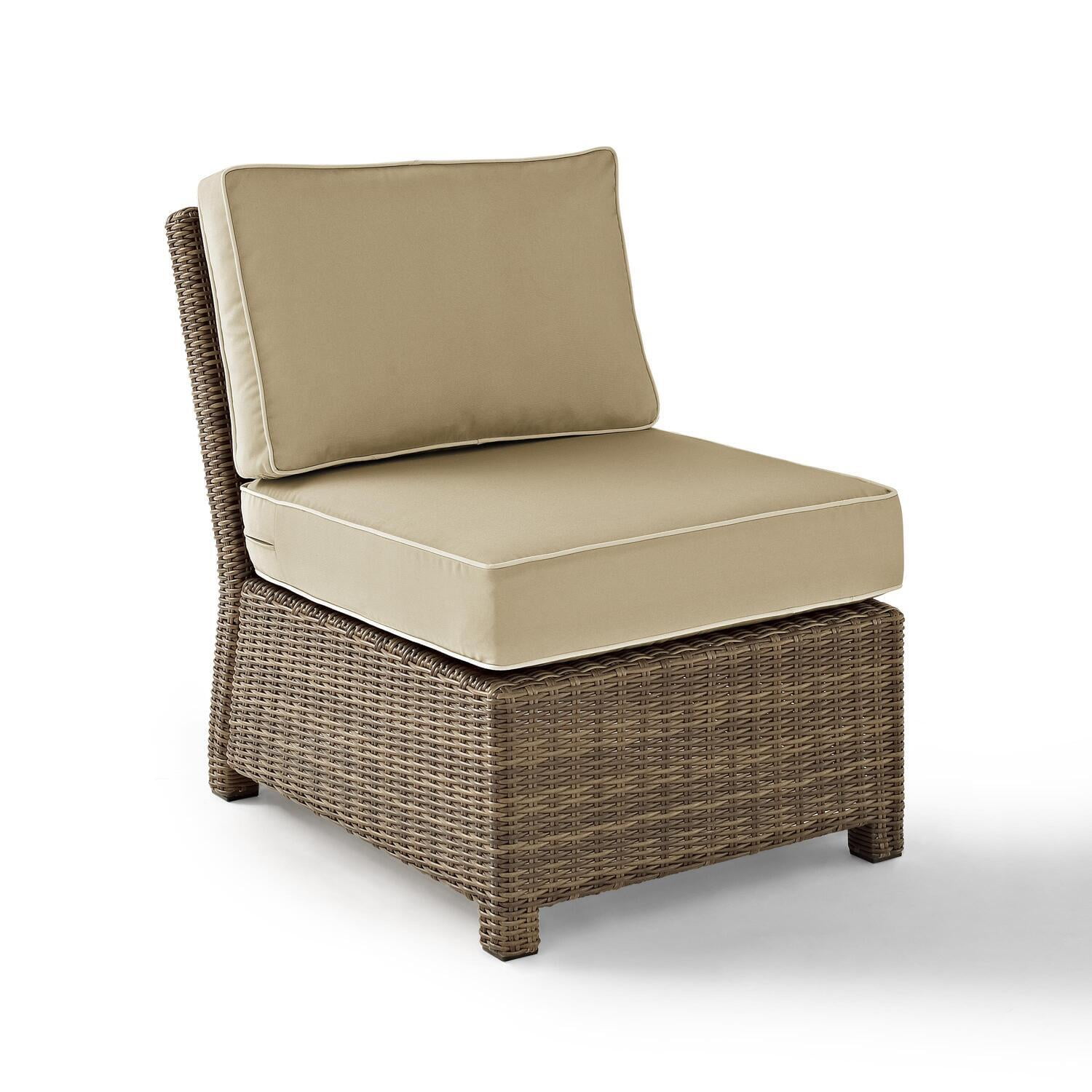 Crosley Bradenton Weathered Brown Outdoor Wicker Sectional ...