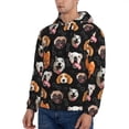 thumbnail image 3 of Honeii Different Breeds Of Dogs Pattern Mens Hoodies Men's Loose Sleeve Sweatshirt,Pullover Hooded Sweatshirt for Men,Essentials Hoodie-XX-Large, 3 of 7