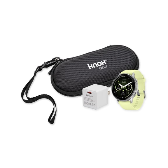 Garmin Venu 4 45mm GPS Smartwatch with Advanced Health and Fitness Tracking (Silver with Citron Silicone Band) Bundle
