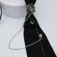thumbnail image 4 of JZROCKER Steampunk Black Necktie Gothic Rhinestone Metal Chain Crystal Pendant Jewelry Bowtie Evening Adjustable Pre-Tied Bow Tie, 4 of 10