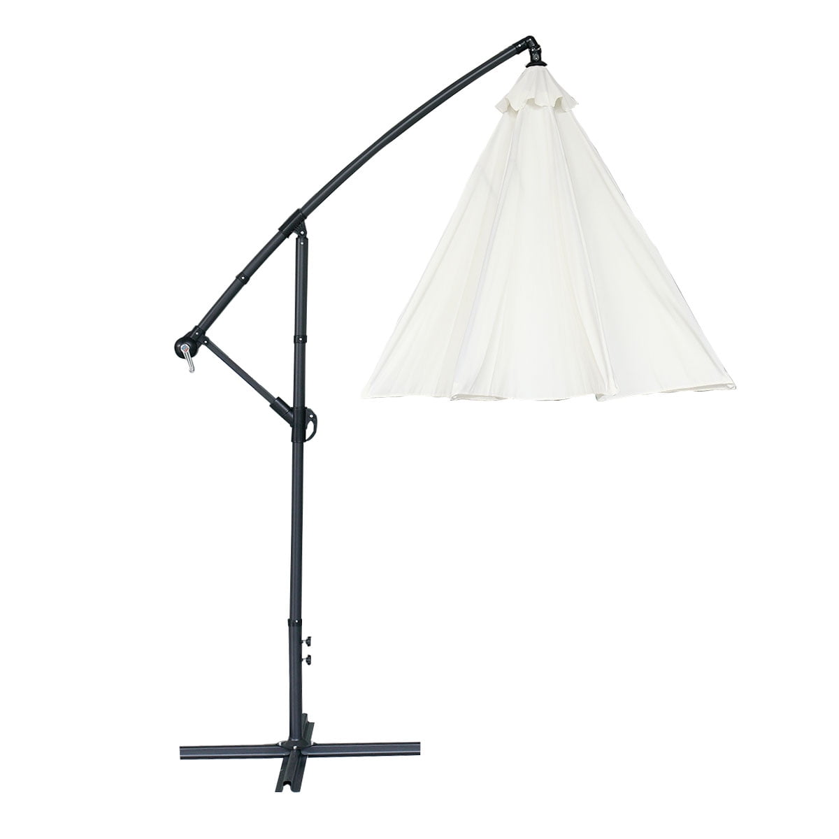 Kepooman Patio Umbrella Offset Hanging Umbrella Outdoor Market Umbrella, Beige Kepooman Patio Umbrella Offset Hanging Umbrella Outdoor Market Umbrella, Beige