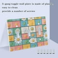 thumbnail image 3 of Yayeee Toggle Light Switch Wall Plate 3-Gang 6.37"x4.48" Decorative Outlet Cover, Daisy Mosaic, 3 of 7
