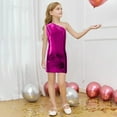 thumbnail image 2 of Byoo Toddler Girls Metallic Shiny Mini Dress Mardi Gras One-Shoulder Solid Color Party Wrap Dress Active Comfort Dresses, 2 of 4