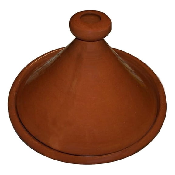 Moroccan Cooking Tagine 12 inches Brown Clay Round Handmade Safe Traditional