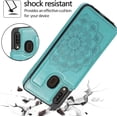 thumbnail image 4 of Design for Samsung Galaxy A20S Case with Tempered Glass Screen Protector Credit Card Holder Slot, Leather Wallet Phone Cases Kickstand Protective Cover for Galaxy A 20S A20 A207M Men Green, 4 of 13