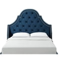 thumbnail image 4 of Aaron Navy Blue Velvet Tufted Headboard - Queen Size - Upholstered, 4 of 9