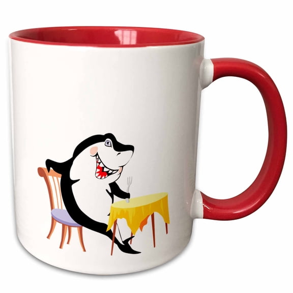 3drose, Appetizers for Sharks, 15oz Two-tone Red Mug