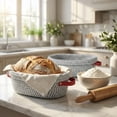 thumbnail image 3 of PLUZON 2-Pack Oval Bread Proofing Baskets, Cotton Rope Sourdough Banneton with Liners & Covers, Khaki, 3 of 7