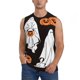 thumbnail image 1 of Balery Halloween Ghosts And Pumpkins Camisetas sin mangas para hombre, absorbe la humedad y protege contra el mal olor.-Small, 1 of 7