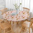thumbnail image 3 of Breast Cancer Awareness Pink Ribbon Floral Pattern Round Fitted Tablecloth with Elastic Edge,Dining Table Cover Waterproof,Outdoor Round Tablecloth for Camping,Dining,Indoor and Outdoor, 3 of 7