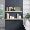 thumbnail image 6 of Ballucci 36" Floating Shelves, 2-Pack Wood Wall Shelf Set with Invisible Brackets, 6" Deep, Oak Finish, 6 of 8