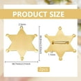 thumbnail image 2 of 2 broches de aleación con forma de estrella dorada de insignia de sheriff, decoración del Viejo Oeste para sombreros, abrigos y accesorios., 2 of 6