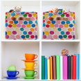 thumbnail image 6 of Yayeee 2 Pack Canvas Storage Basket with Handles for Shelves Fabric Bins Closet Organizer, Watercolor Circles, 6 of 8