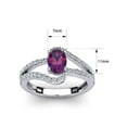 thumbnail image 5 of SuperJeweler 1.40 Carat Oval Shape Amethyst and Fancy Diamond Ring In Sterling Silver For Women, 5 of 6