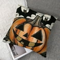 thumbnail image 7 of Heduofu Halloween Pillow Covers Set of 2 Fall Orange Pumpkin Bats Decor Throw Pillows Black White Stripes Autumn Indoor Outdoor Farmhouse Decorative Pillowcases for Couch Bed Sofa 22x22in, 7 of 7