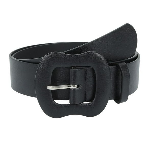 Previn Women's Basic Belt For Dress Faux Leather Spring Buckle Winter Autumn Groove Belt 2025 Regular Fit Black X-Small-Large