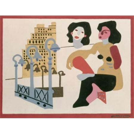 Buildings and Figures by Stuart Davis Gouache painting 1931 1894-1964 USA Washington DC Corcoran Gallery of Art Canvas Art - Stuart Davis (18 x 24)