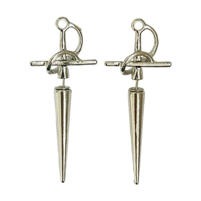 Pendientes de gótica Yinane Estilo Gótico Vintage Metal Renacentista Medieval Plata