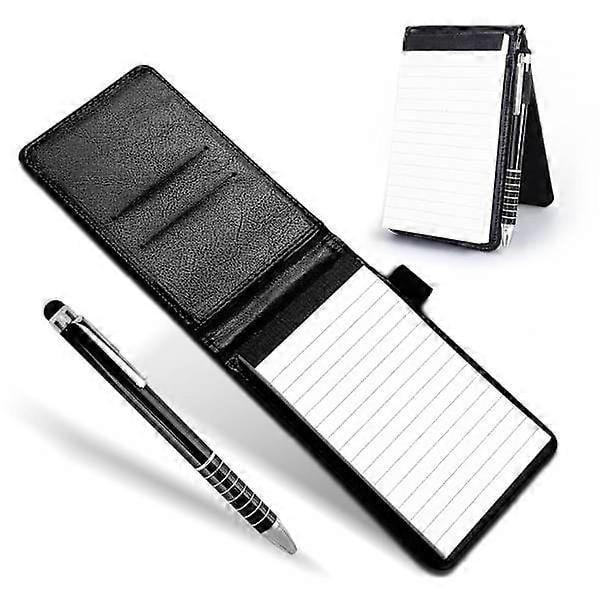 Notebook with cover/binder, notepad with pen, portable notebook with leather binder, pocket notepad, miniature notepad