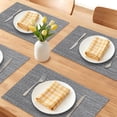 thumbnail image 2 of Unique Bargains 6 Pack Rectangle Plastic Washable Table Mats Dark Gray 17.7x11.8inch, 2 of 6