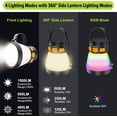 thumbnail image 4 of 4 Pack LED Camping Flashlight,1500 Lumens  Rechargeabl Hiking Lamp with Solar Panel Charging 8 Light Modes, 7500mAh Power Bank for Hurricane Emergency, Outdoor, 4 of 7