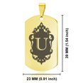 thumbnail image 2 of Stainless Steel Alphabet Letter U initial Dog Tag Keychain Circle Ring, 2 of 2