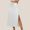 thumbnail image 5 of XINXIAOO Linen Flared Maxi Skirt with Back Slit Elastic Waist Drawstring Long Flowy Ankle Length Skirt Toddler Ballet Skirt Long Skirts for Girls High Low Skirt Mini Skirt Skirts for Women Trendy 50s, 5 of 8