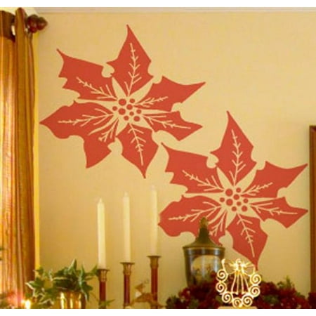POINSETTIA'S ~ Christmas WALL OR WINDOW DECAL, 13