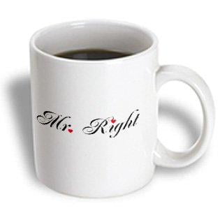 Wedding Anniversary Gifts For Couples 3dRose Mr Right - part of a Mr and Mrs gift set for romantic couples for anniversary wedding valentines day, Ceramic Mug, 11-ounce ()