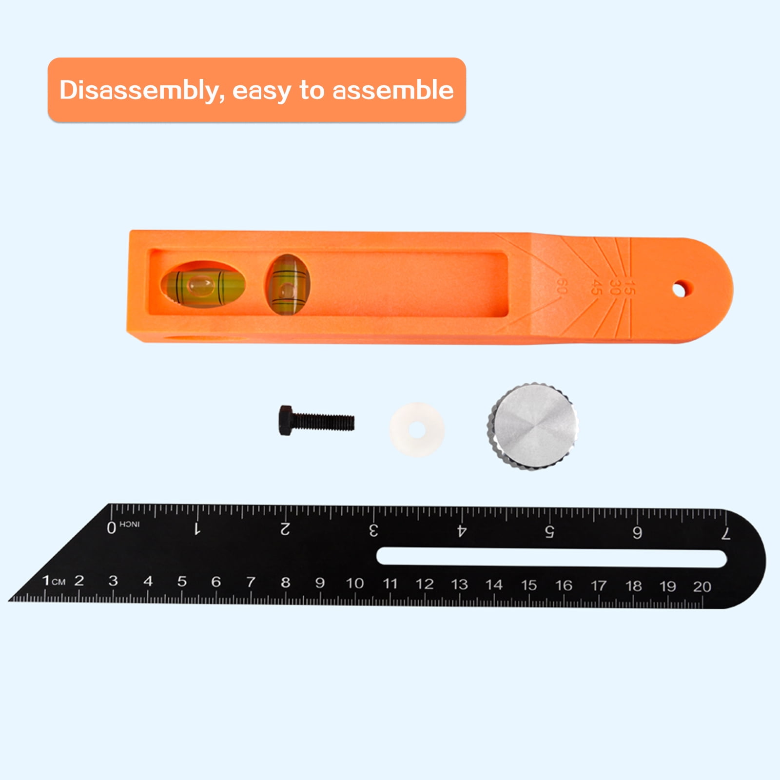 6.7in Bevel & Corner Protractor Corner Angle Finder Stainless Steel Material Multi Angle Measurement Tool for Woodworking 