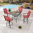 thumbnail image 2 of Patio Festival 5-Piece Outdoor Metal Dining Set in Black/Red, 2 of 9