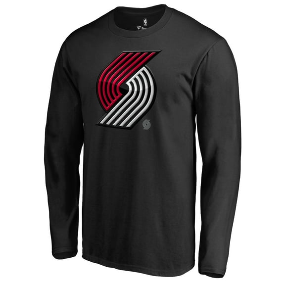 Men's Black Portland Trail Blazers Midnight Mascot Long Sleeve T-Shirt