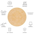 thumbnail image 6 of SAFAVIEH Courtyard Darin Botanical Indoor/Outdoor Area Rug, Gold/Ivory, 6'7" x 6'7" Round, 6 of 10