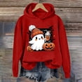 thumbnail image 2 of HNMKIU Chandail en Molleton Sans Capuche Imprimé Tendance Halloween pour Femmes Automne Hiver Mode Manches Longues Chandail Décontracté Mode Urbaine Rouge,L, 2 of 3