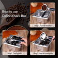 thumbnail image 4 of Seau à Marc de Café Capacité Acier Inoxydable Boîte à Marc de Café au Lait, 4 of 5