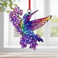 thumbnail image 3 of Jienlioq Pendentif Colibris Colorés et Fleurs, 3 of 7