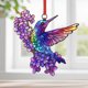 thumbnail image 3 of Colorful Hummingbirds Flower Sun Catchers Pendant, 3 of 7