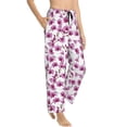 thumbnail image 2 of Uemuo Orchids Flowers Pattern Women's Wide Leg Palazzo Lounge Pants with Pockets Light Weight Loose Comfy Casual Pajama Pants-X-Large, 2 of 9