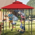 thumbnail image 2 of Gymax 8' x 5' BBQ Grill Gazebo 2-Tier Barbecue Canopy Vented Top Shelves Shelter Wine, 2 of 10