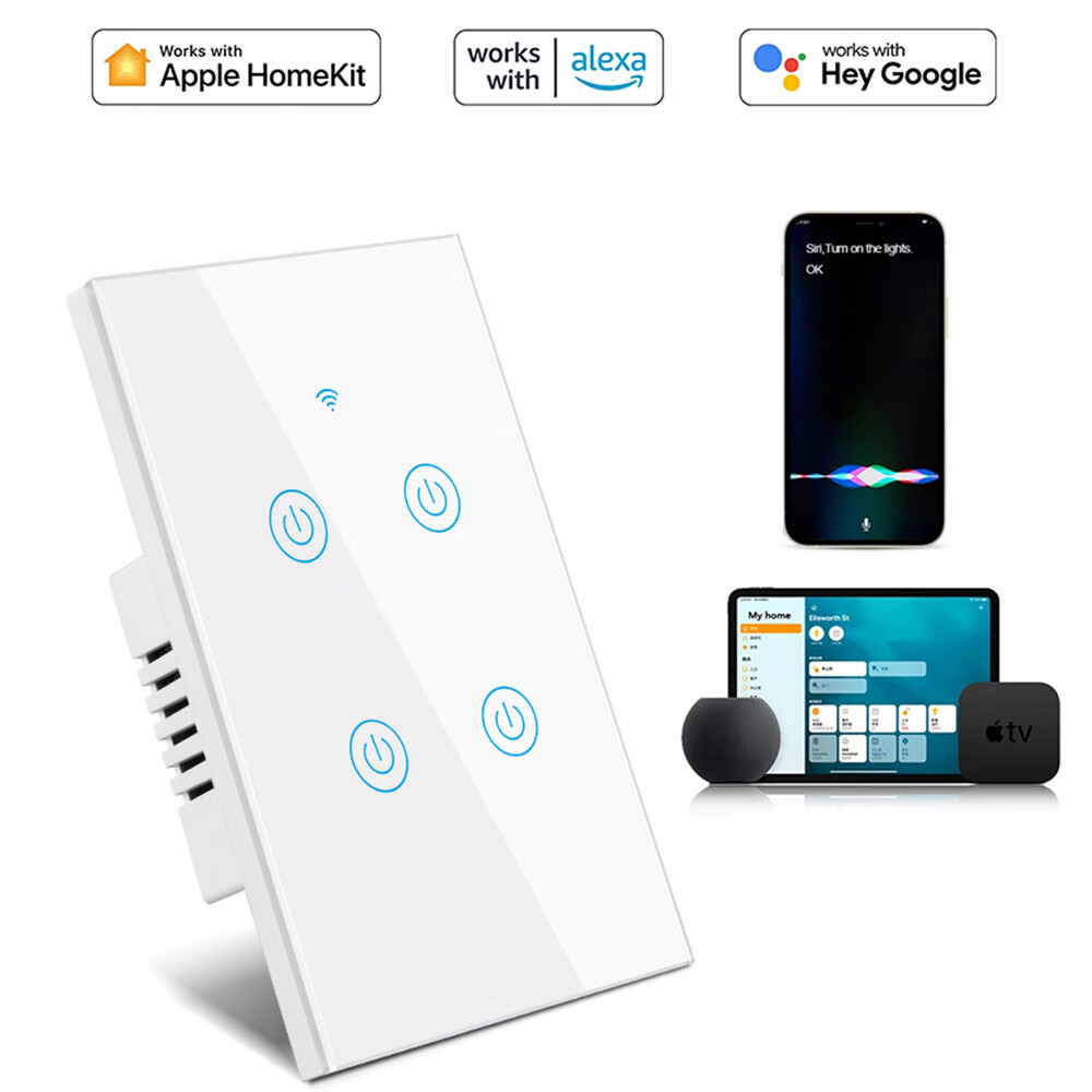 Sarzi WIFI Smart Wall Light Switch, Glass Panel, Multi Control (3 Ways