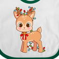 thumbnail image 4 of Inktastic Cute Christmas Reindeer with Christmas Lights Boys or Girls Baby Bib, 4 of 4