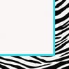 Teal Zebra Print Party Lunch Napkins, 16ct