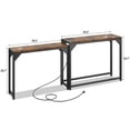 thumbnail image 4 of Console Table with Outlet, Sofa Table Narrow End Table with Charging Station for Living Room Office Bedroom Entryway Table Rtractable Size-Vintage, 4 of 9
