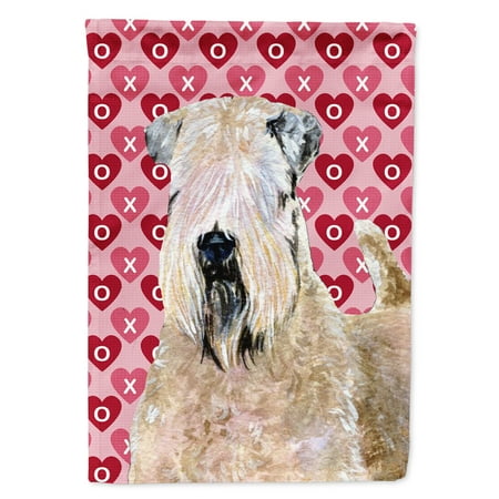 - Wheaten Terrier Soft Coated Hearts Love Valentine's Garden Flag
