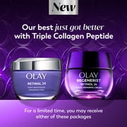 Olay Regenerist Retinol 24 Night Cream for Women, Anti-Aging Moisturizer, Fragrance-Free, Non-Greasy, Anti-Wrinkle, Hydrating Skin Care with Triple Collagen Peptide