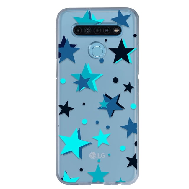 Funda Para LG K41s Estrellas Azules, Uso Rudo, InstaCase Protector para LG K41s Antigolpes, Case Estrellas Azules