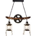 thumbnail image 7 of Shzicmy 21.7in 2 Lights Industrial Chandelier Retro Attic Bar Hanging Lighting Wood Metal Pendant Lamp for Dining Room Farmhouse, 7 of 7